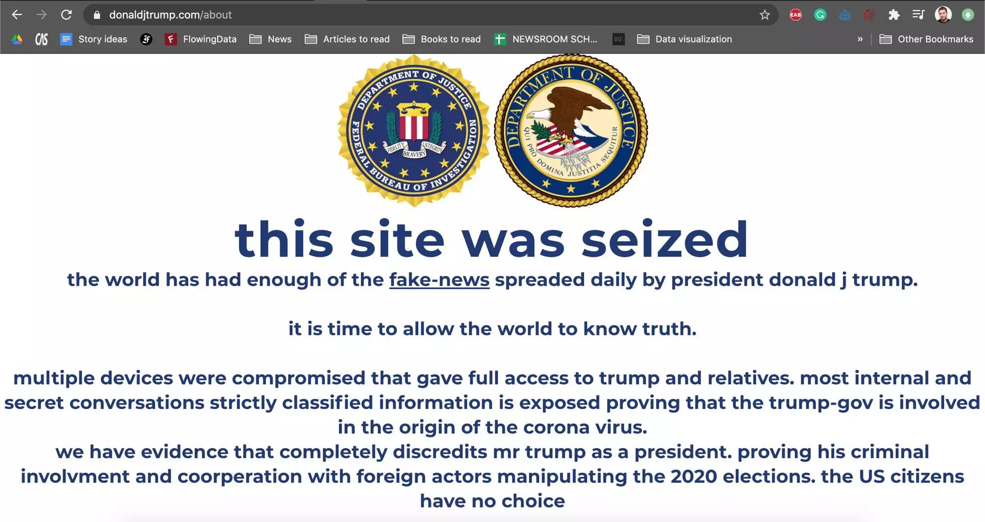 President Trump's Campaign Website Hacked in a Cryptocurrency Scam