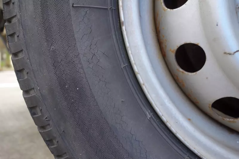 What does dry rot look like on tires?