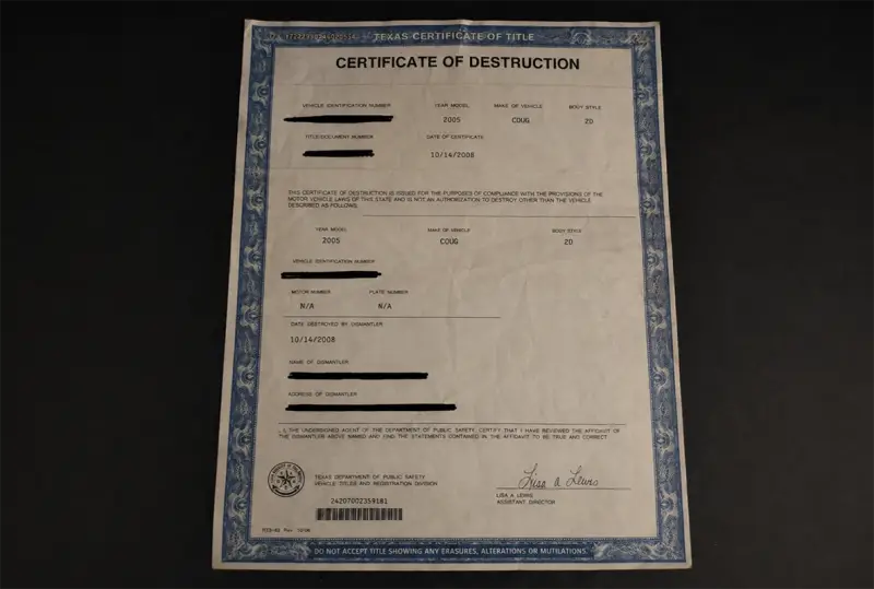 What to Do If You Already Bought a Vehicle with an Undisclosed Certificate of Destruction