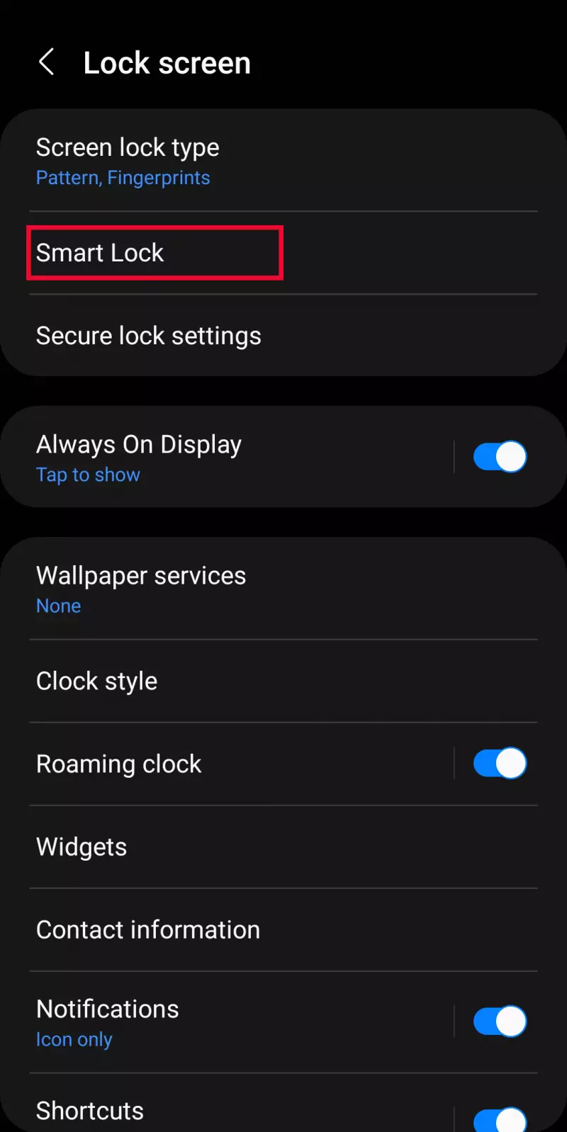 how to disable smart lock